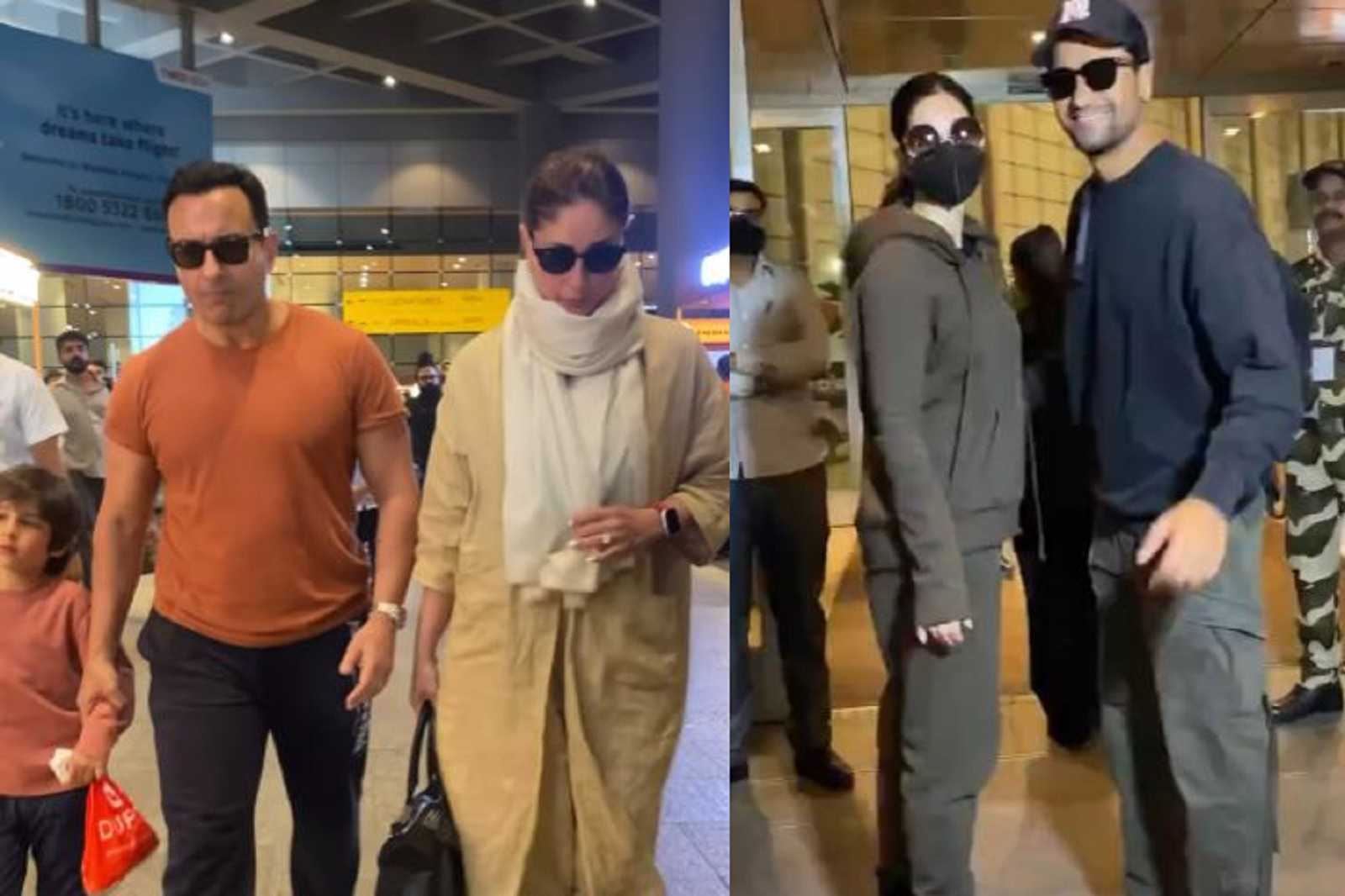 Kareena, Saif, and kids Taimur & Jeh return from their Africa trip; Vicky with his wife Katrina jets off for a vacation