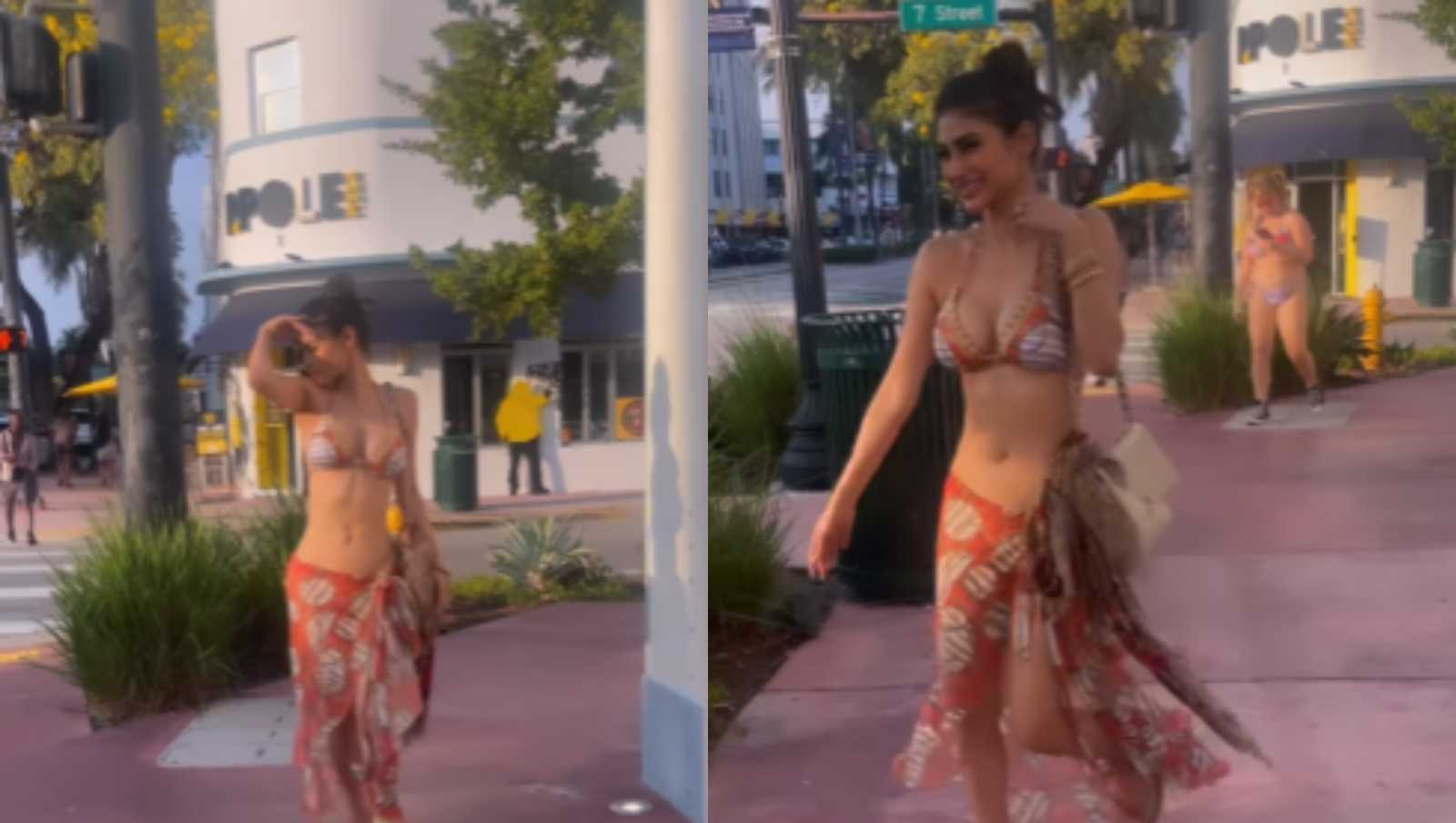 'Setting the gram on fire' : Mouni Roy oozes hotness as she walks the streets of Miami in her bikini; Watch
