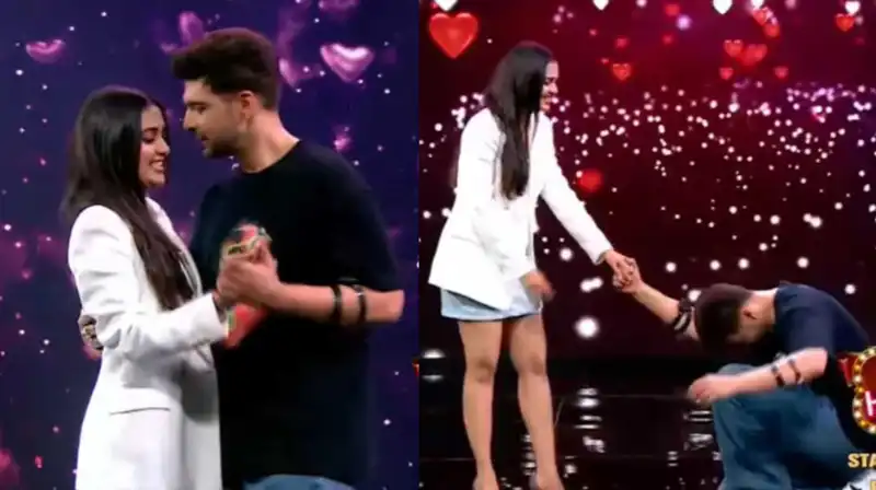 Karan Kundrra gets 'pyaar ka jhatka' on a date with Tejasswi Prakash during Entertainment Ki Raat Housefull; watch