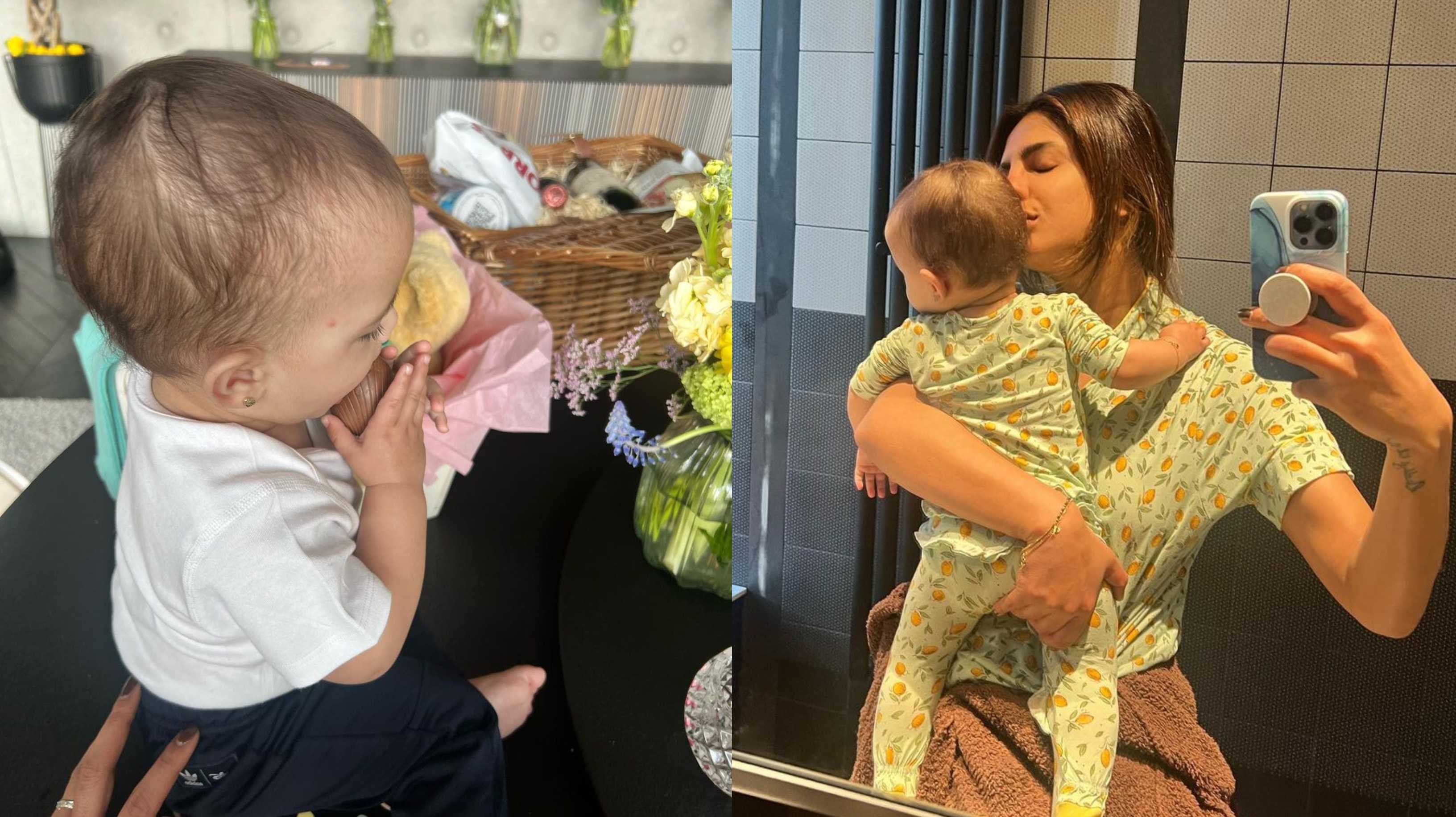 Priyanka Chopra showers Malti Marie with kisses, star kid enjoys chocolate eggs on her first Easter; see pics