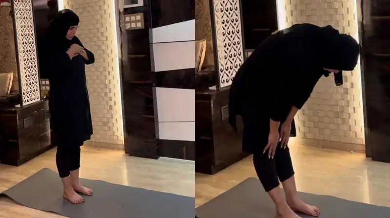 ‘Kyon majak udati ho’: Rakhi Sawant gets slammed for offering namaz in short leggings with painted nails