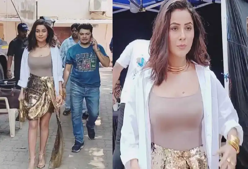 'Gaaon waalon ko Seher k kapde': Shehnaaz Gill sizzles in a golden skirt for Kisi Ka Bhai Kisi Ki Jaan promotions, netizens react