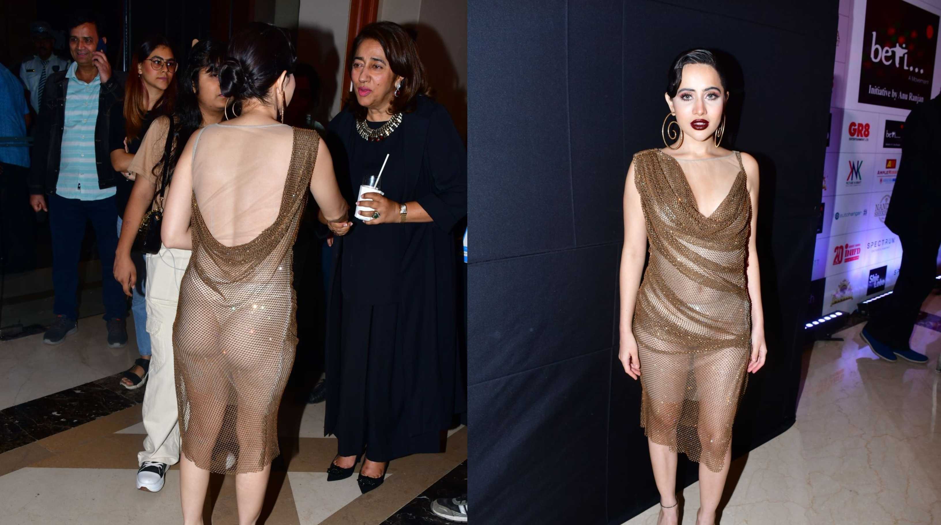 ‘Thoda to pehen lati’: Uorfi Javed gets trolled for literally going backless at an event in a naked dress
