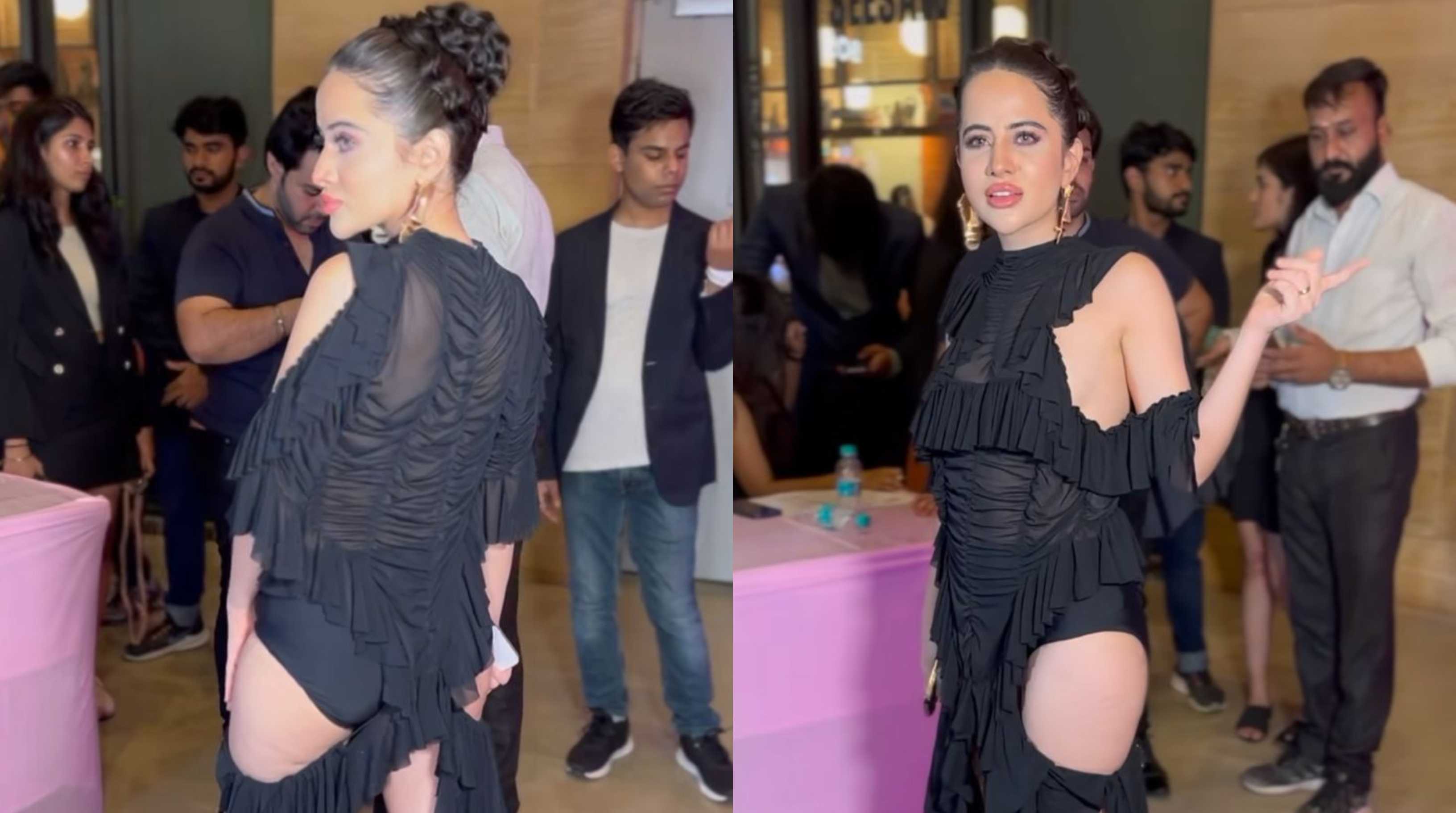 ‘Ye akeli hii Cannes Cannes khelti rehti hai’: Uorfi Javed’s dangerously cut-out little black dress receives flak