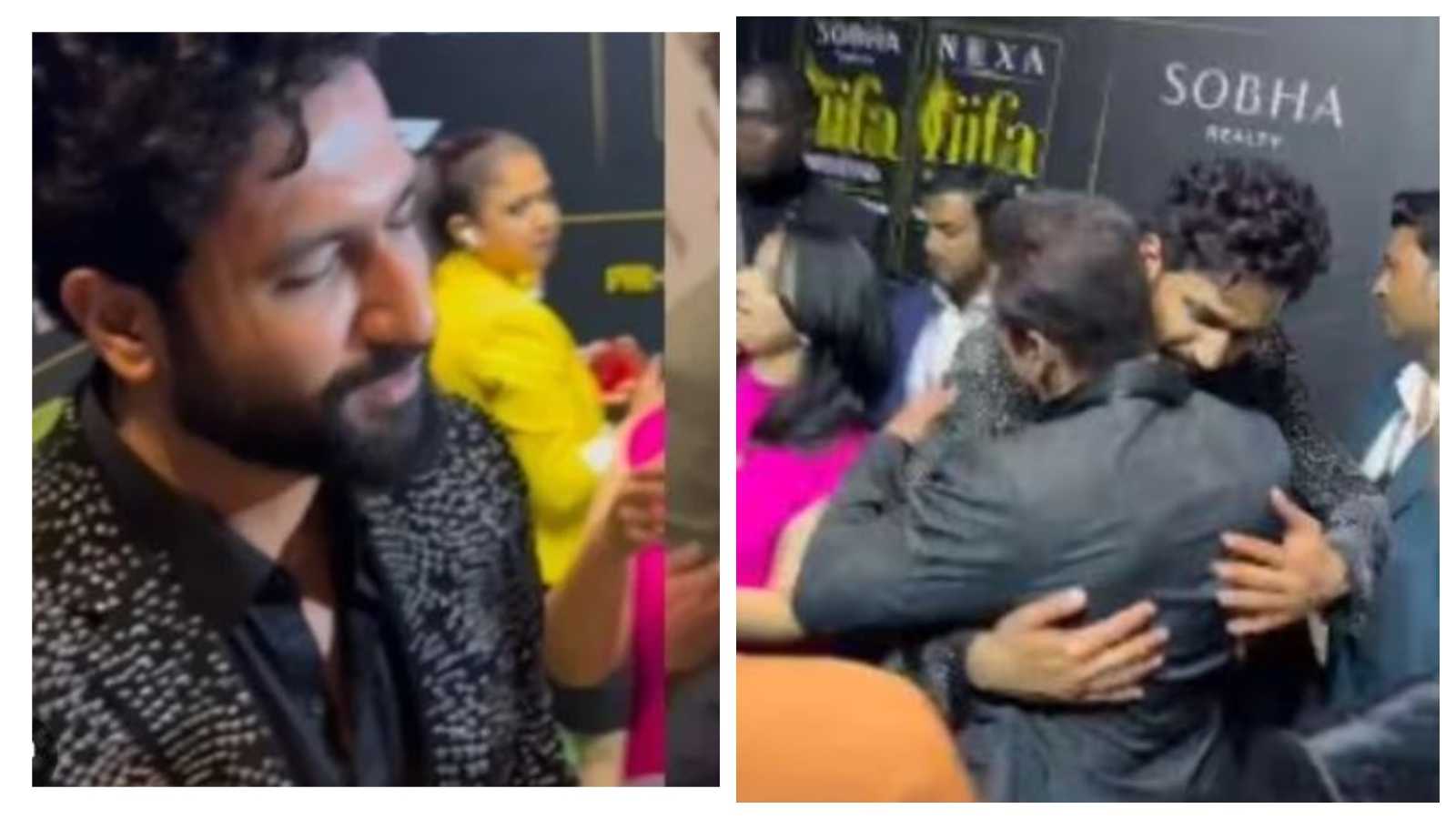 Vicky Kaushal reacts to Salman Khan’s security allegedly pushing him; latter shares hug with him after push incident