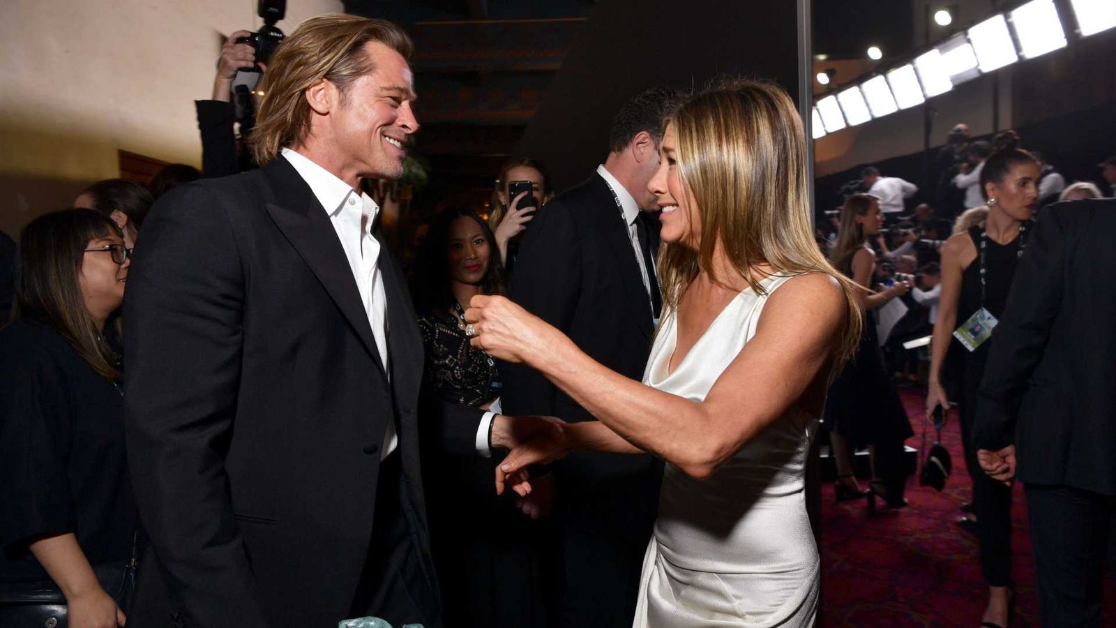 <p>Brad Pitt and Jennifer Aniston</p>