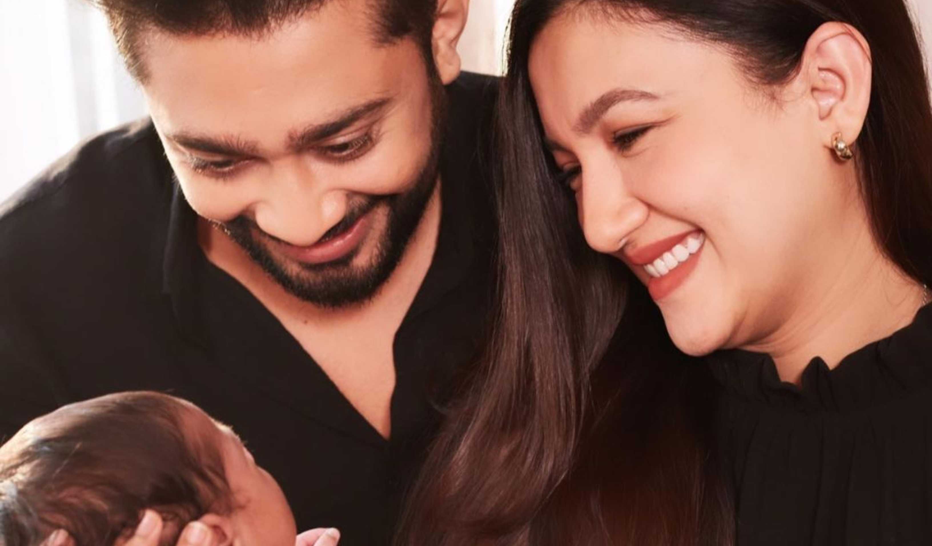 Gauahar Khan and Zaid Darbar reveal first picture of their son, announce his name as he turns a month old