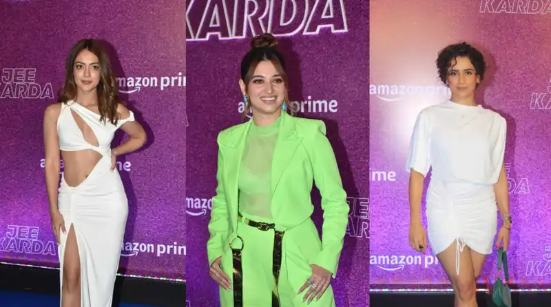 Tamannaah Bhatia rocks neon, Anya Singh & Sanya Malhotra channel their inner Greek Goddess at Jee Karda screening