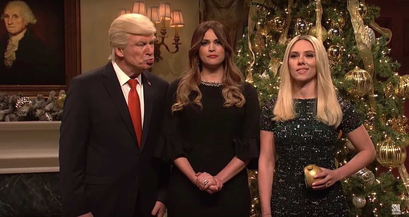 Scarlett Johansson crashes SNL's White House christmas Parodies Ivanka