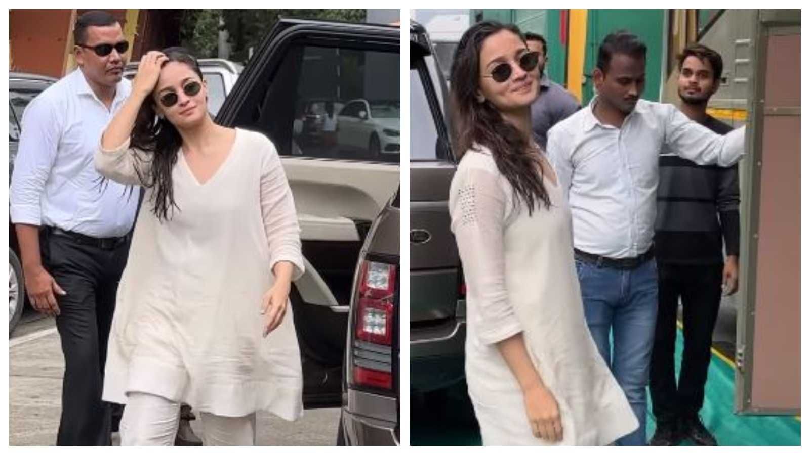 'Again copying Kareena': Alia Bhatt glows in white ensemble as she resumes shooting, netizens react