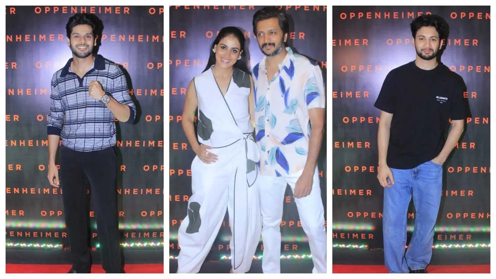 Oppenheimer screening: Genelia D'souza and Riteish Deshmukh twin in white; Abhimanyu Dassani, Rohit Saraf and others attend