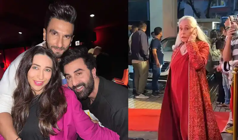 Karisma shares rare pic with Ranbir & Ranveer from Rocky Aur Rani Kii Prem Kahaani screening; Jaya Bachchan scolds paps