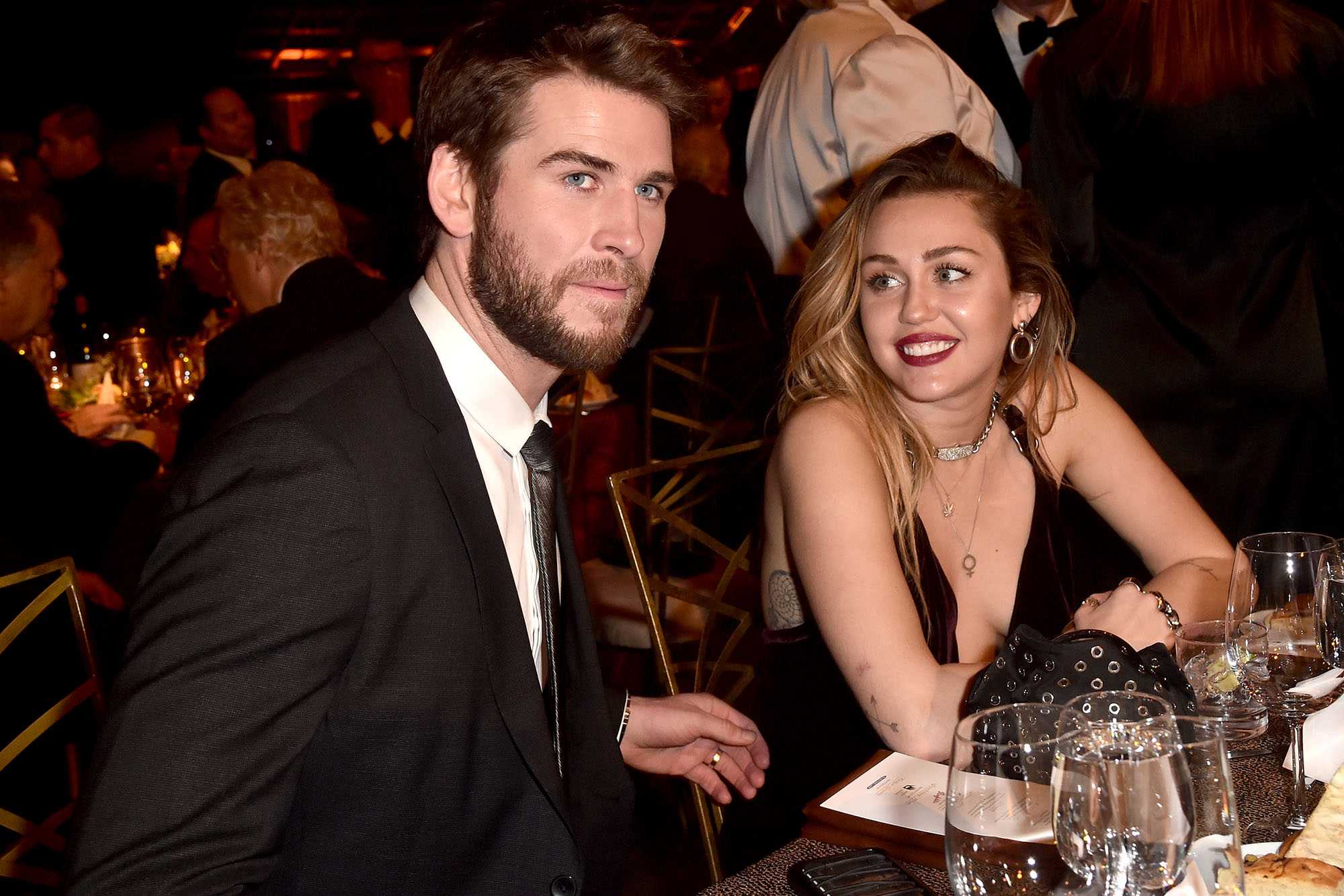 <p>Liam Hemsworth and Miley Cyrus (Source: People)</p>
