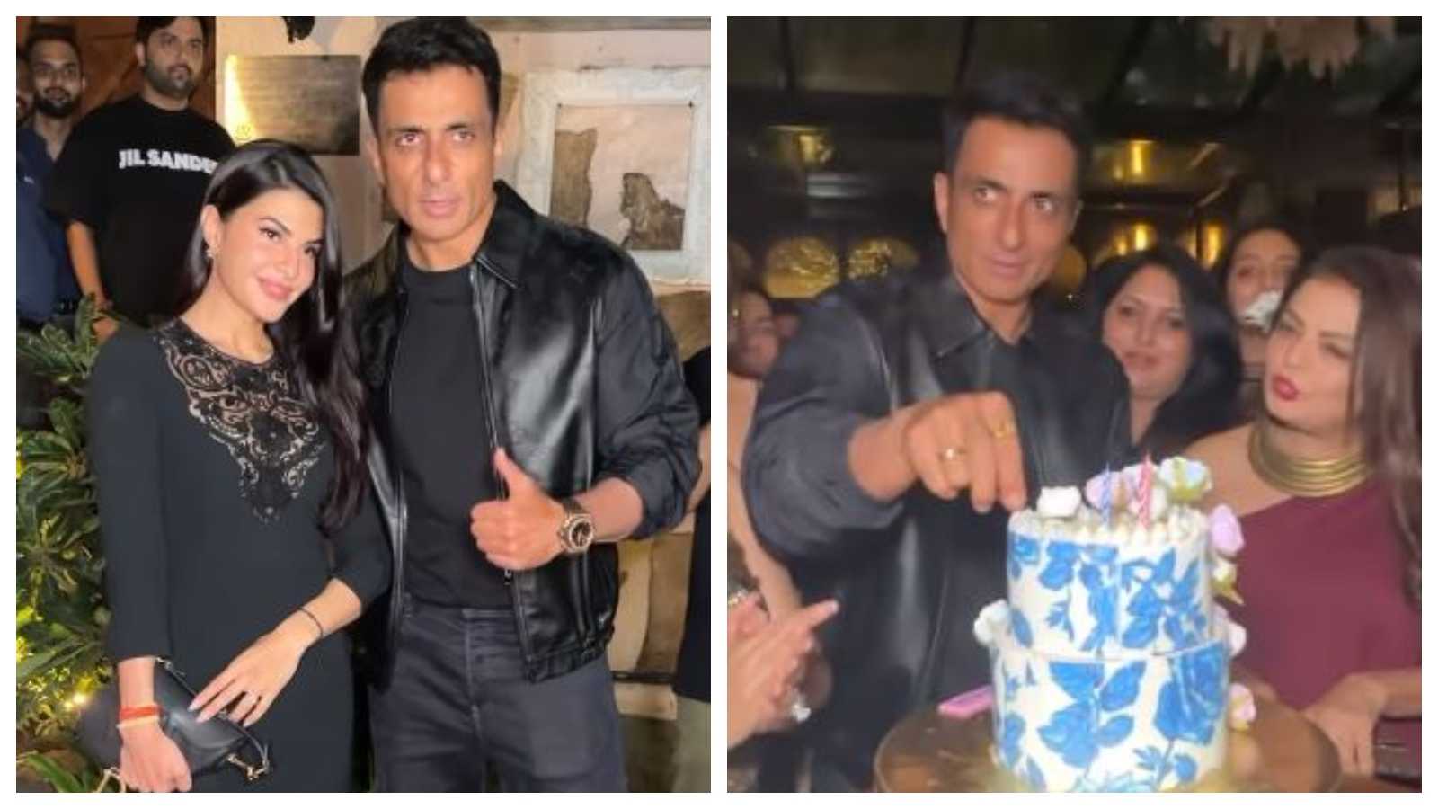 Jacqueline Fernandez stuns in black at Fateh co-star Sonu Sood's birthday bash, Prince Narula and others also attend