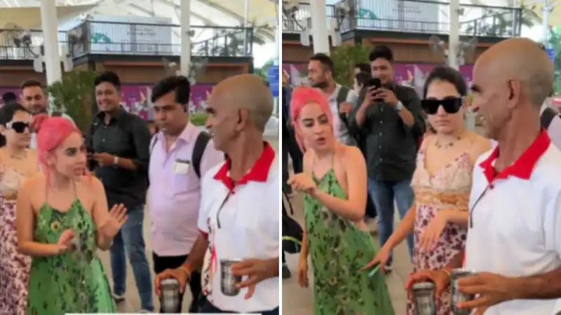 'Good job Uncle': Uorfi Javed fights with a man moral policing her for going backless at the airport, netizens react