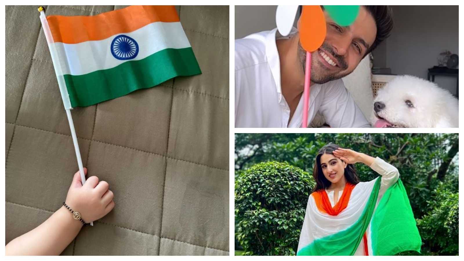 Independence Day 2023: Kartik Aaryan drops cute photo with Katori; Bipasha Basu's daughter Devi holds flag