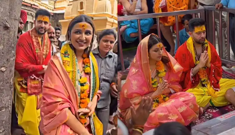 Parineeti Chopra and Raghav Chadha seek blessings at Mahakal Temple ahead of wedding; fans call them ‘beautiful couple’