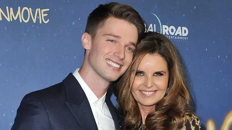 <p>Patrick Schwarzenegger and Maria Shriver (Source: The List)</p>