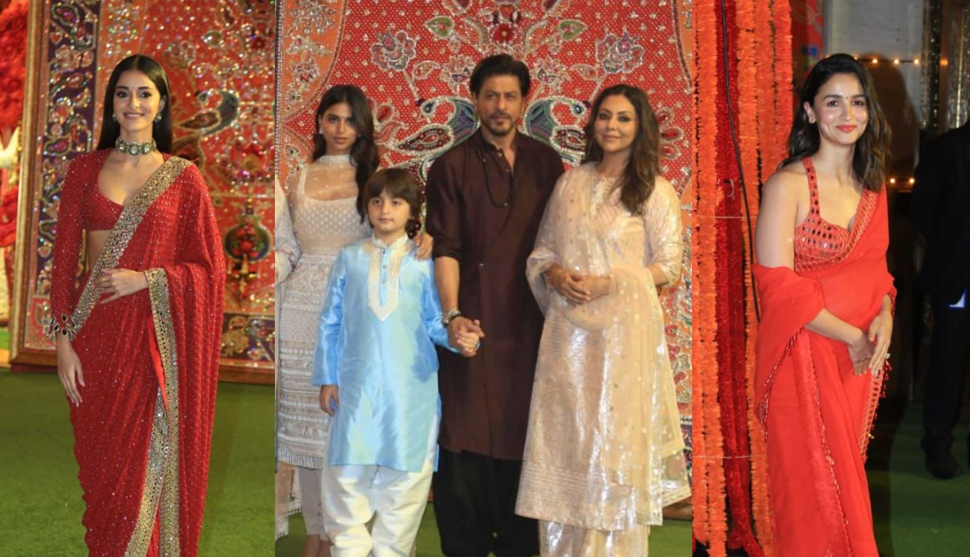 Shah Rukh Khan arrives for Ambani’s Ganesh Chaturthi bash with family; Ananya Panday and Alia Bhatt sizzle in sarees