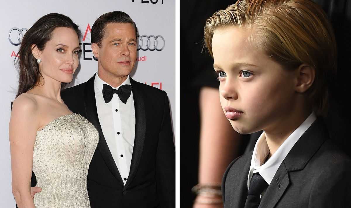 Angelina Jolie, Brad Pitt, and Shiloh Jolie-Pitt (Source: Daily Express)