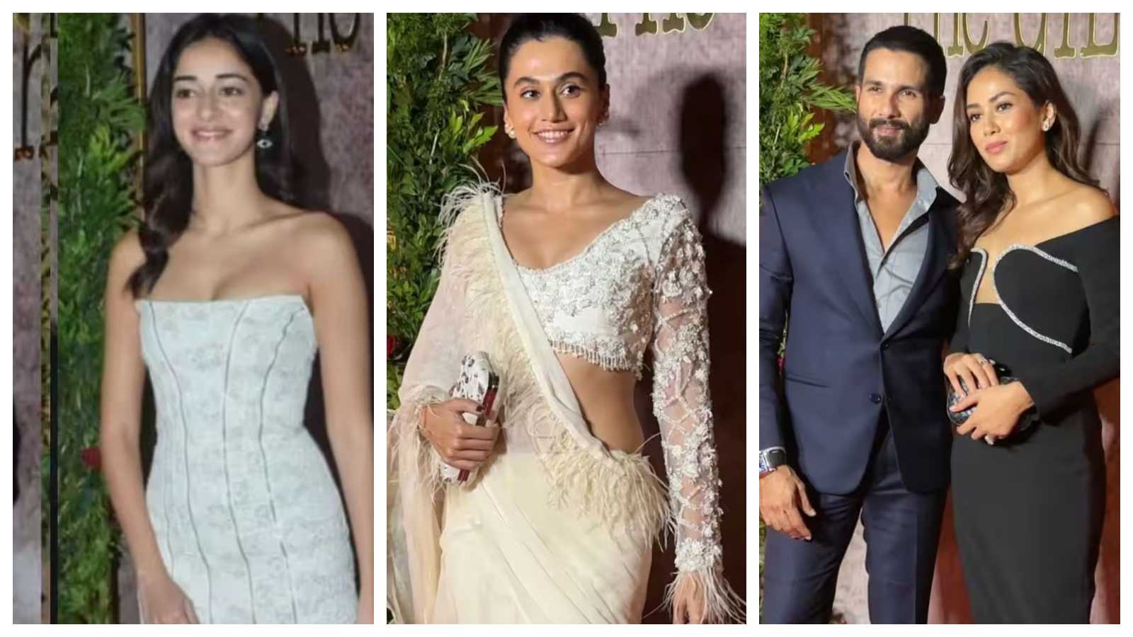 Ananya Panday, Taapsee Pannu exude charm in white; Shahid Kapoor, Aditya Roy Kapur and others arrive at a wedding bash