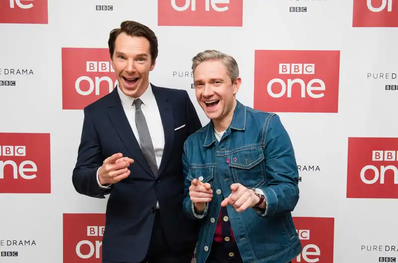 <p>Martin Freeman and Benedict Cumberbatch (Source: The Scottish Sun)</p>