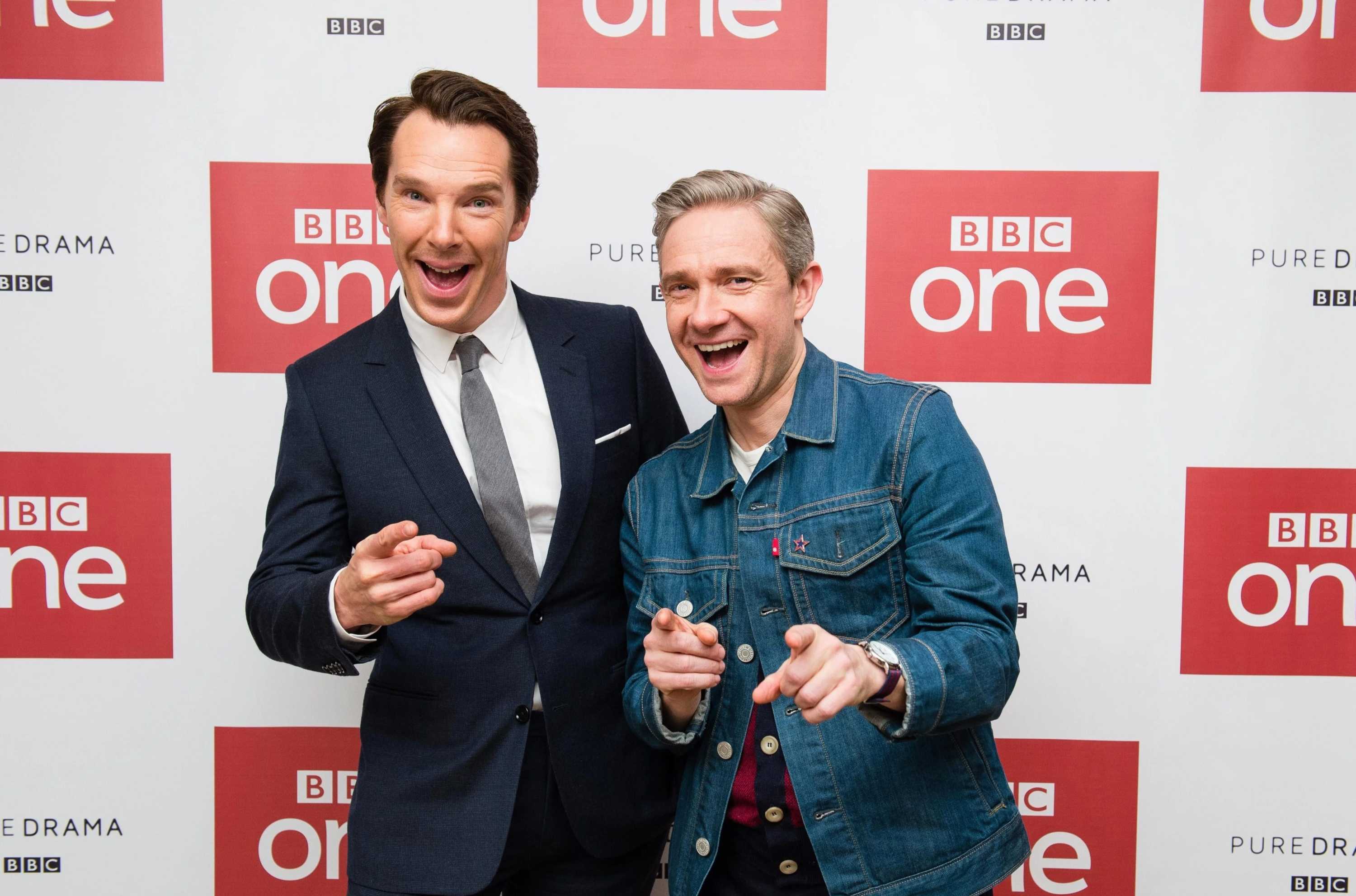 <p>Martin Freeman and Benedict Cumberbatch (Source: The Scottish Sun)</p>