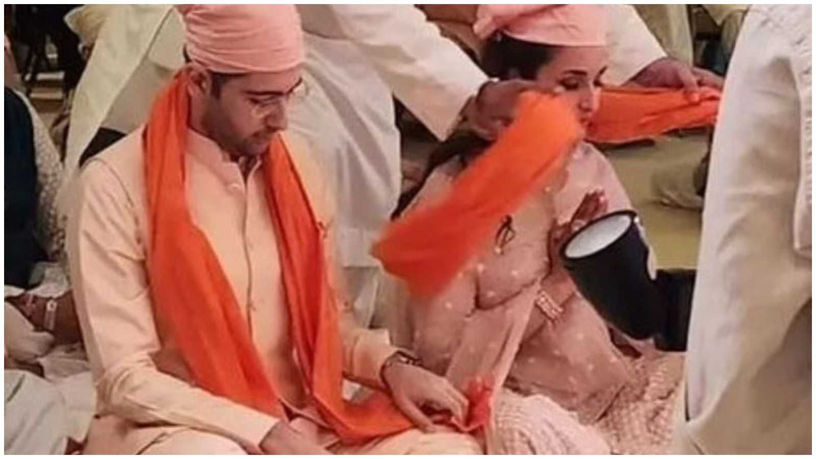 Parineeti Chopra and Raghav Chadha twin in blush-pink outfits for Ardas ahead of wedding; see inside pictures