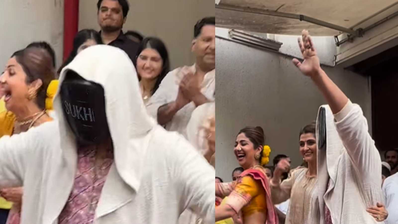 Raj Kundra dancing with Shilpa Shetty