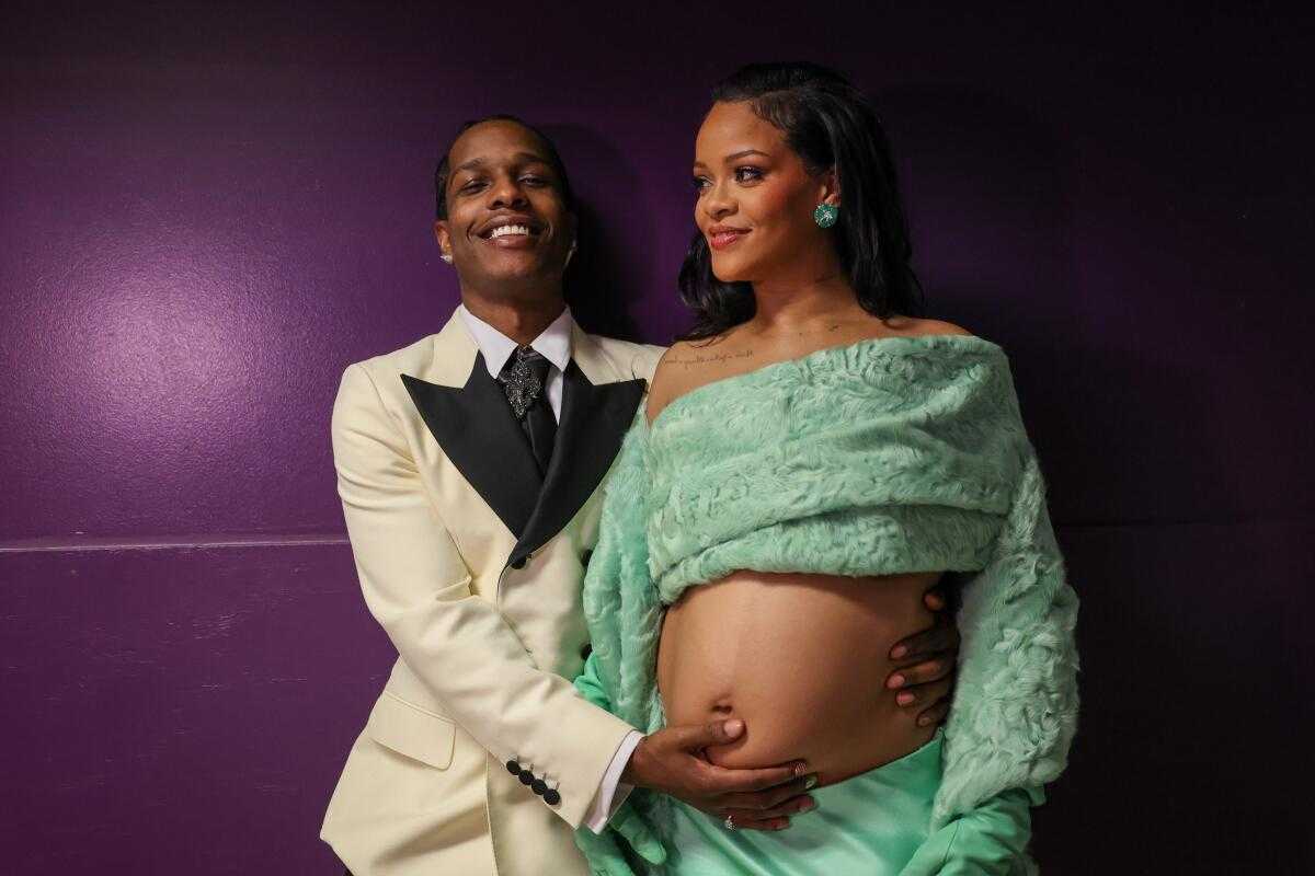 <p>Rihanna and ASAP Rocky (Source: Los Angeles Times)</p>
