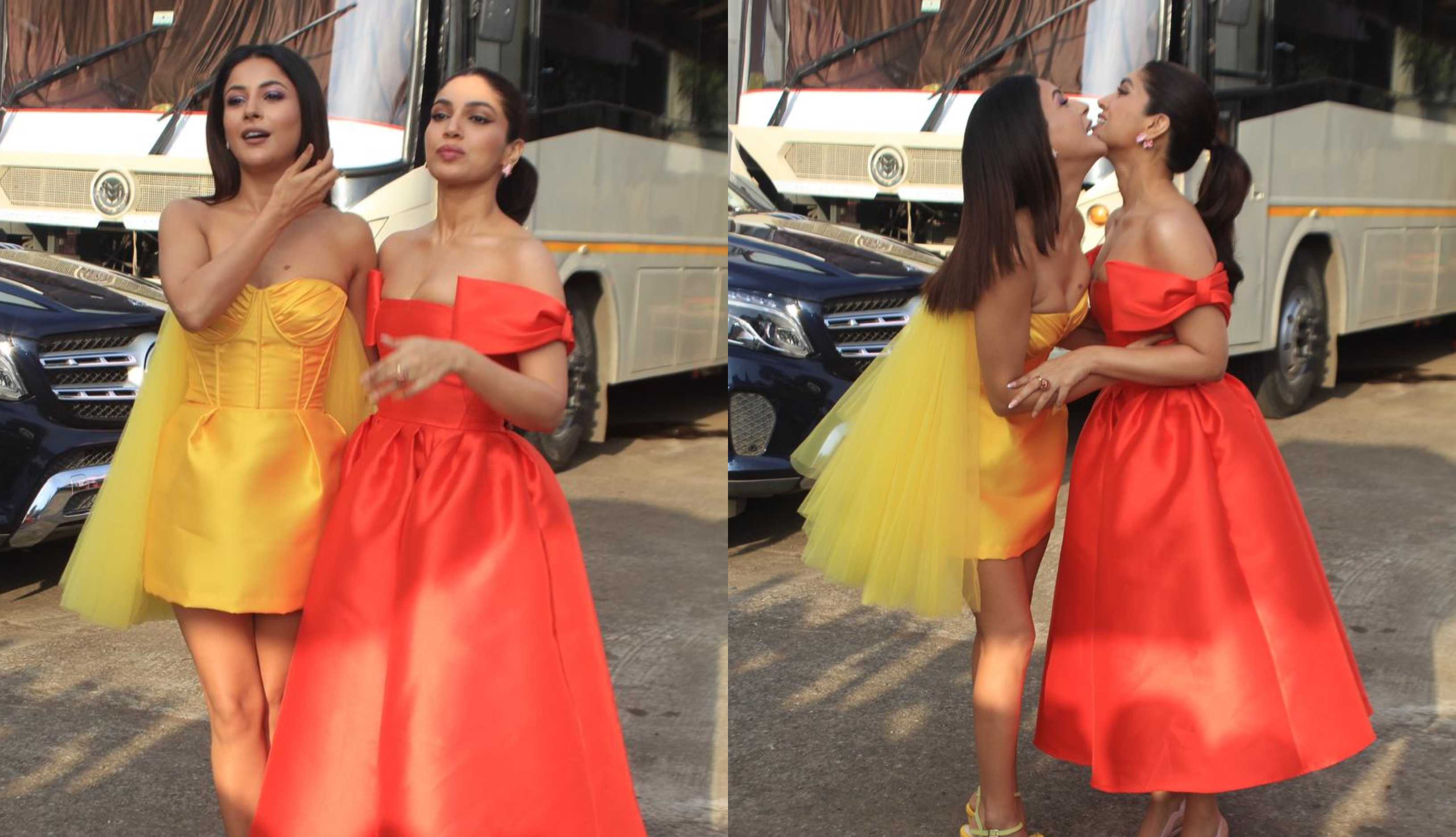 Shehnaaz Gill and Bhumi Pednekar turn into fairies for Thank You For Coming promotions in strapless dresses; watch