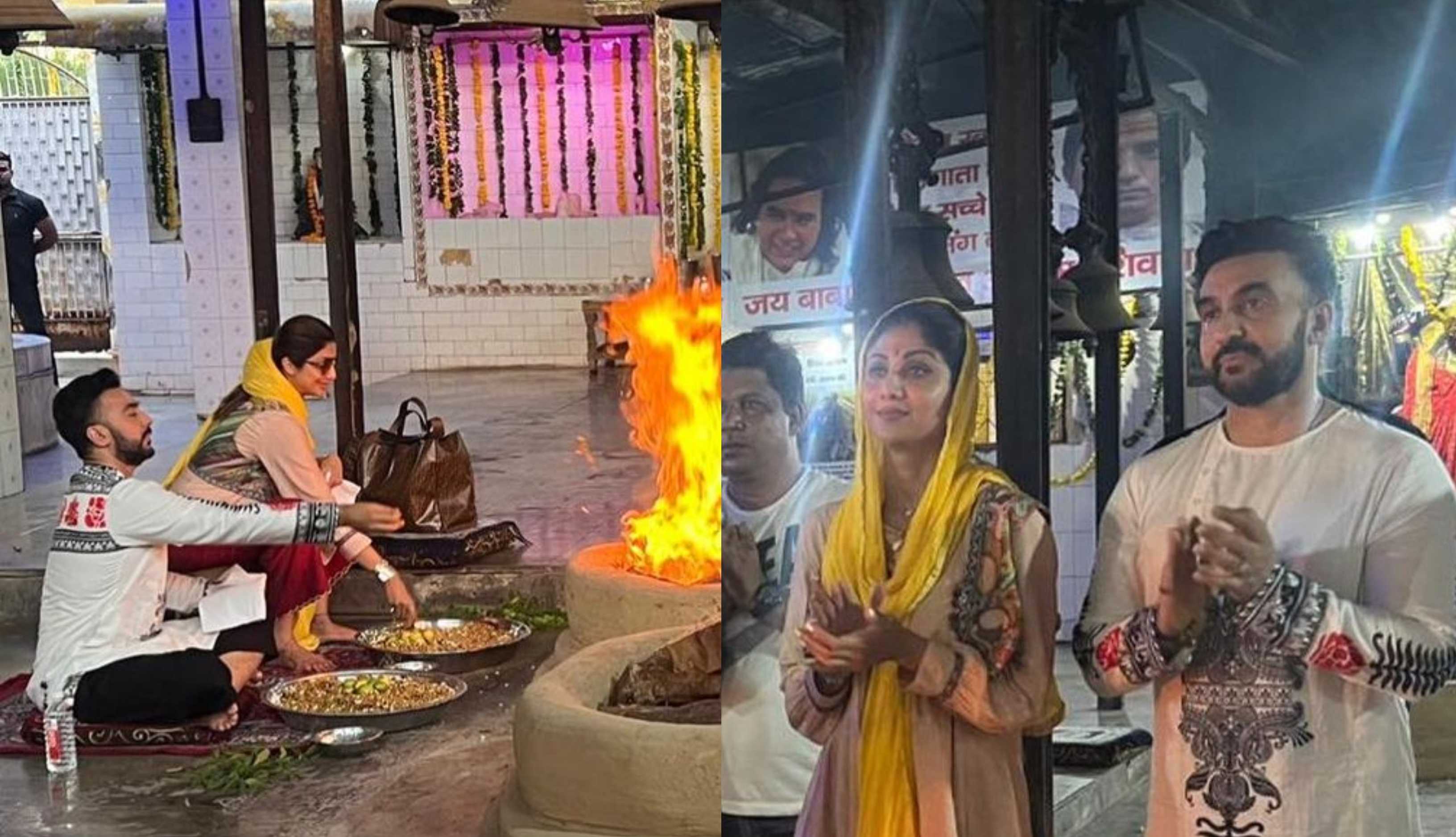 ‘Muh dikhai ho gai’: Raj Kundra ditches his masks for temple visit with Shilpa Shetty; netizens react