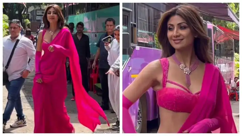 'She is the real Barbie girl': Sukhee star Shilpa Shetty radiates charm in a pink saree, fans go gaga