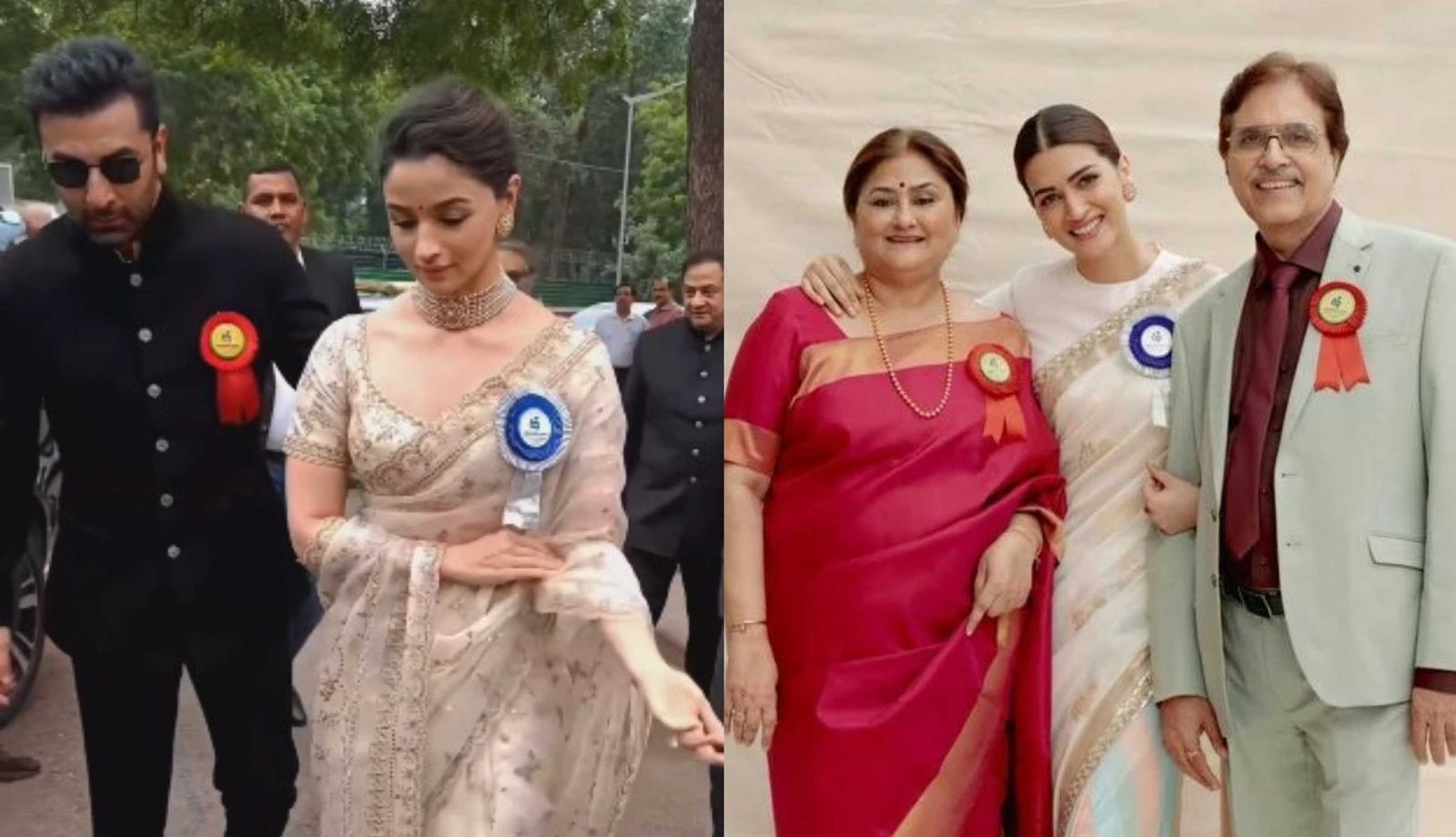 Alia Bhatt garners praise for wearing her wedding saree at 69th National Film Awards; Kriti Sanon arrives with parents
