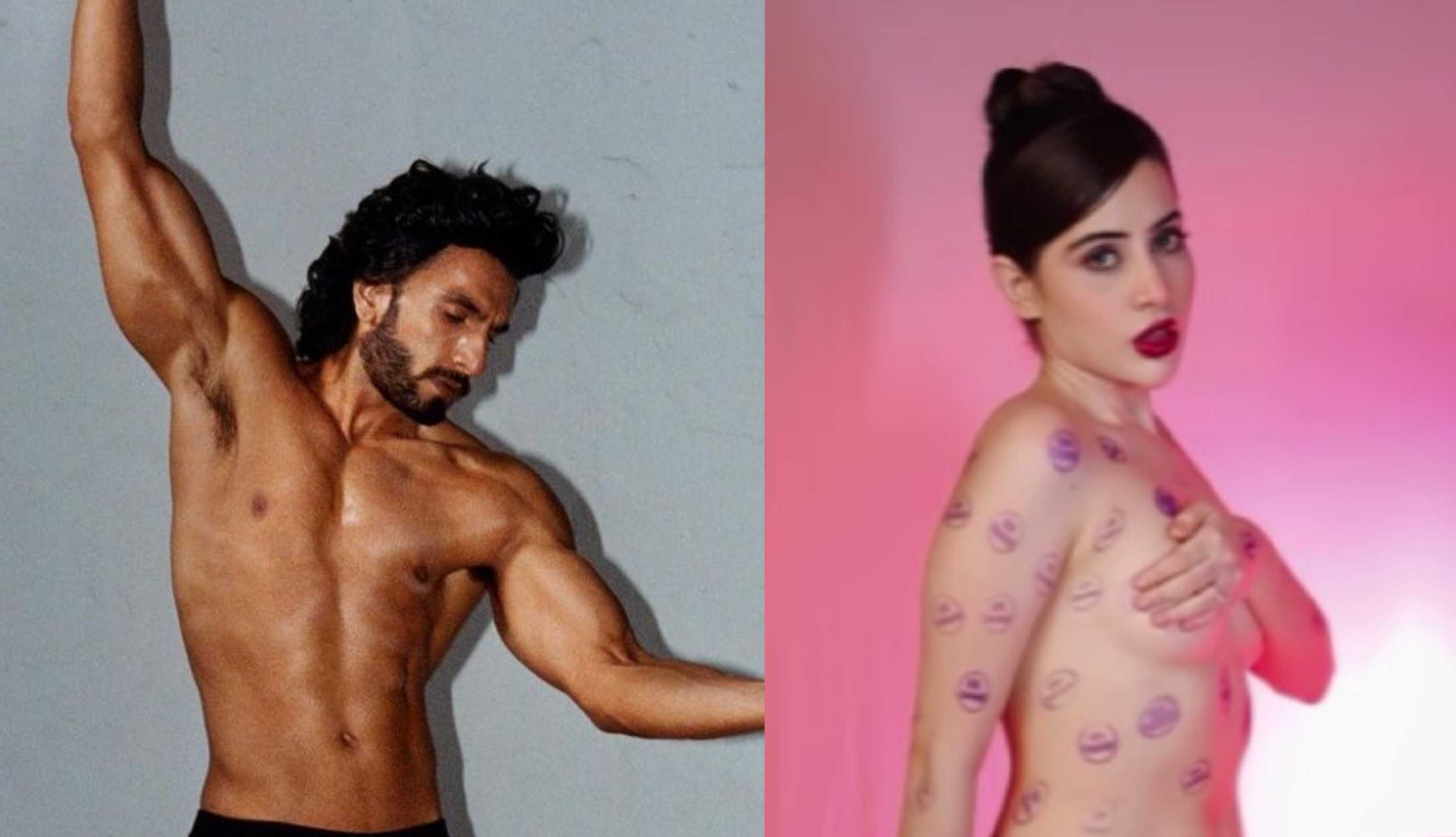 Uorfi Javed takes inspiration from Ranveer Singh’s nude photoshoot; covers herself with nothing but stamp ink