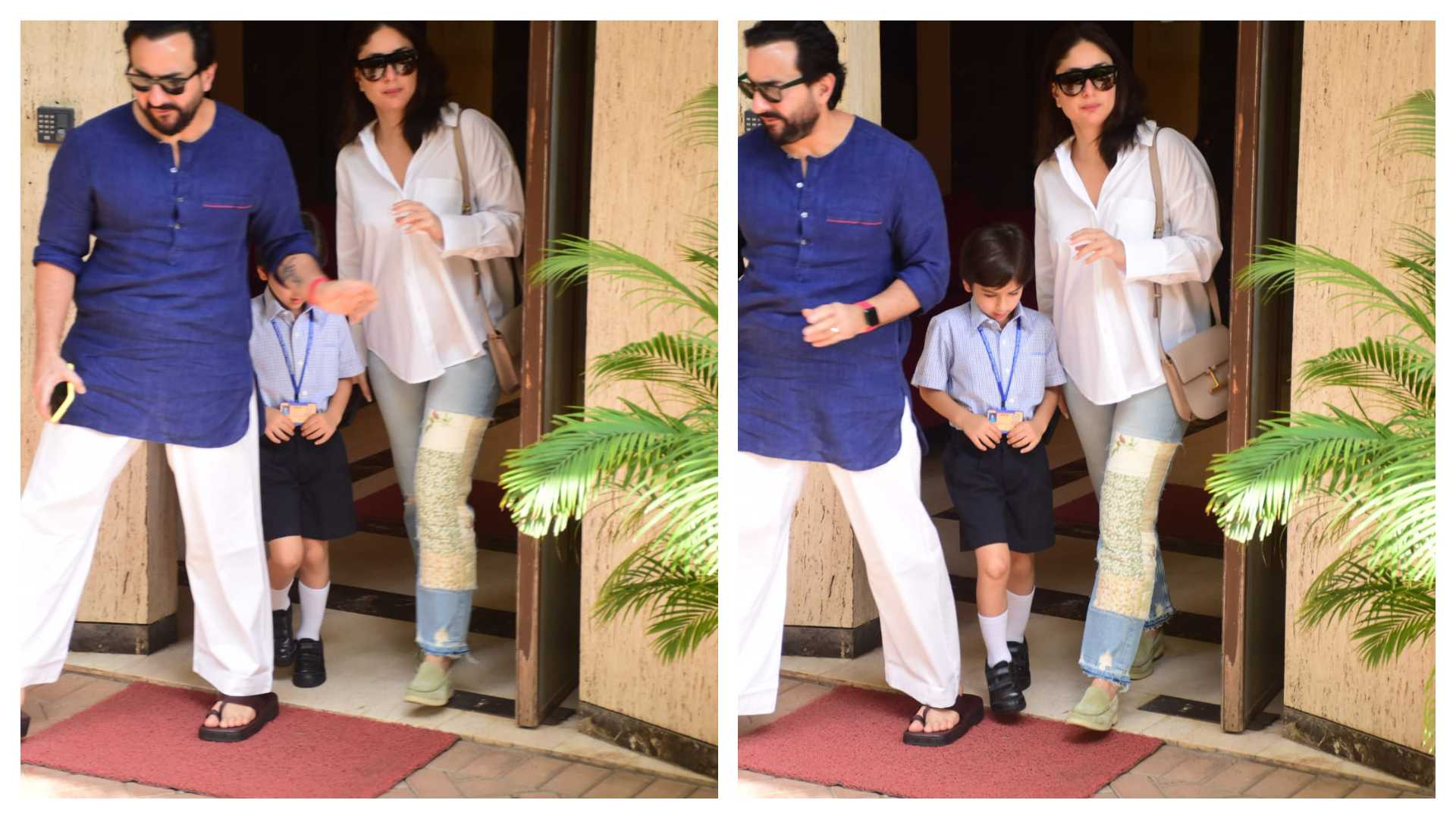 <p>Saif, Kareena and Taimur spotted stepping out in the city</p>