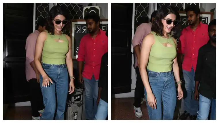 <p>Samantha Ruth Prabhu spotted exiting a studio</p>