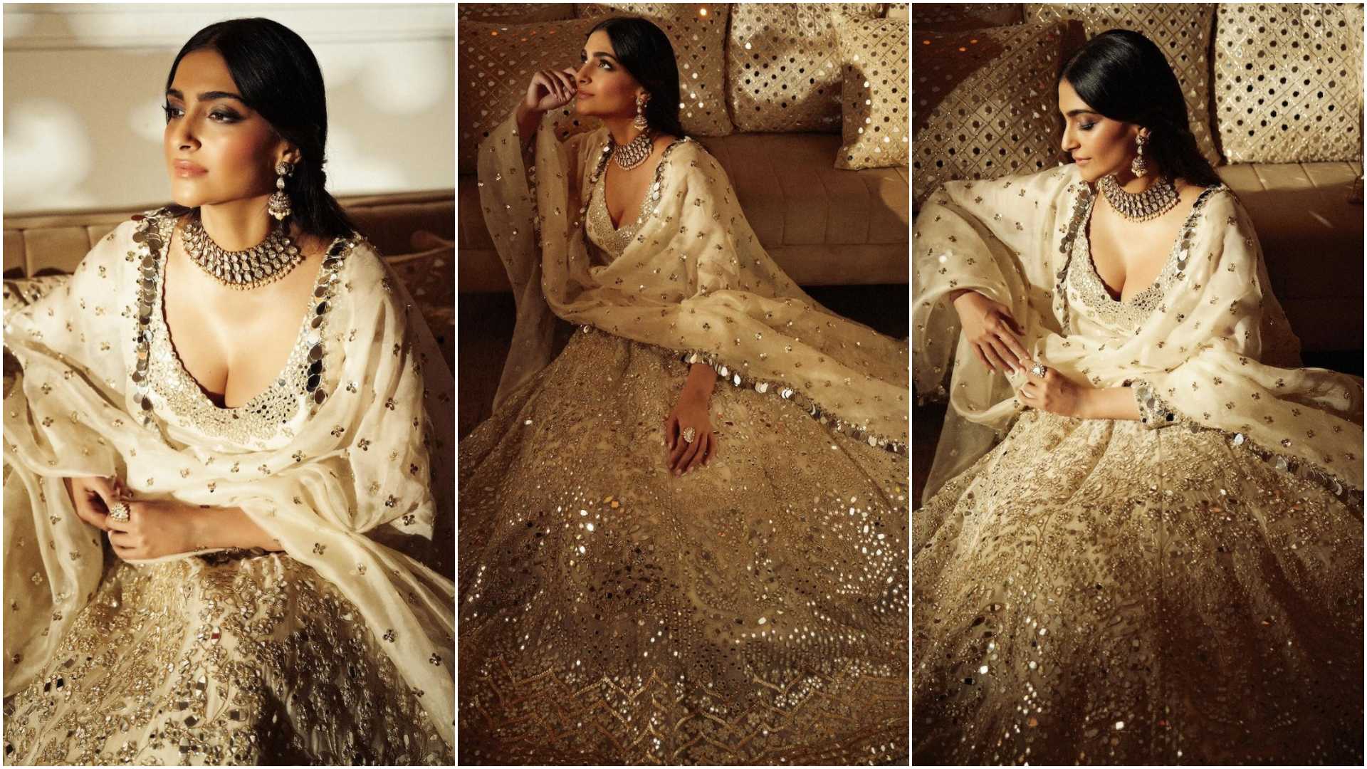 <p>Sonam Kapoor looks stunning in a lehenga</p>