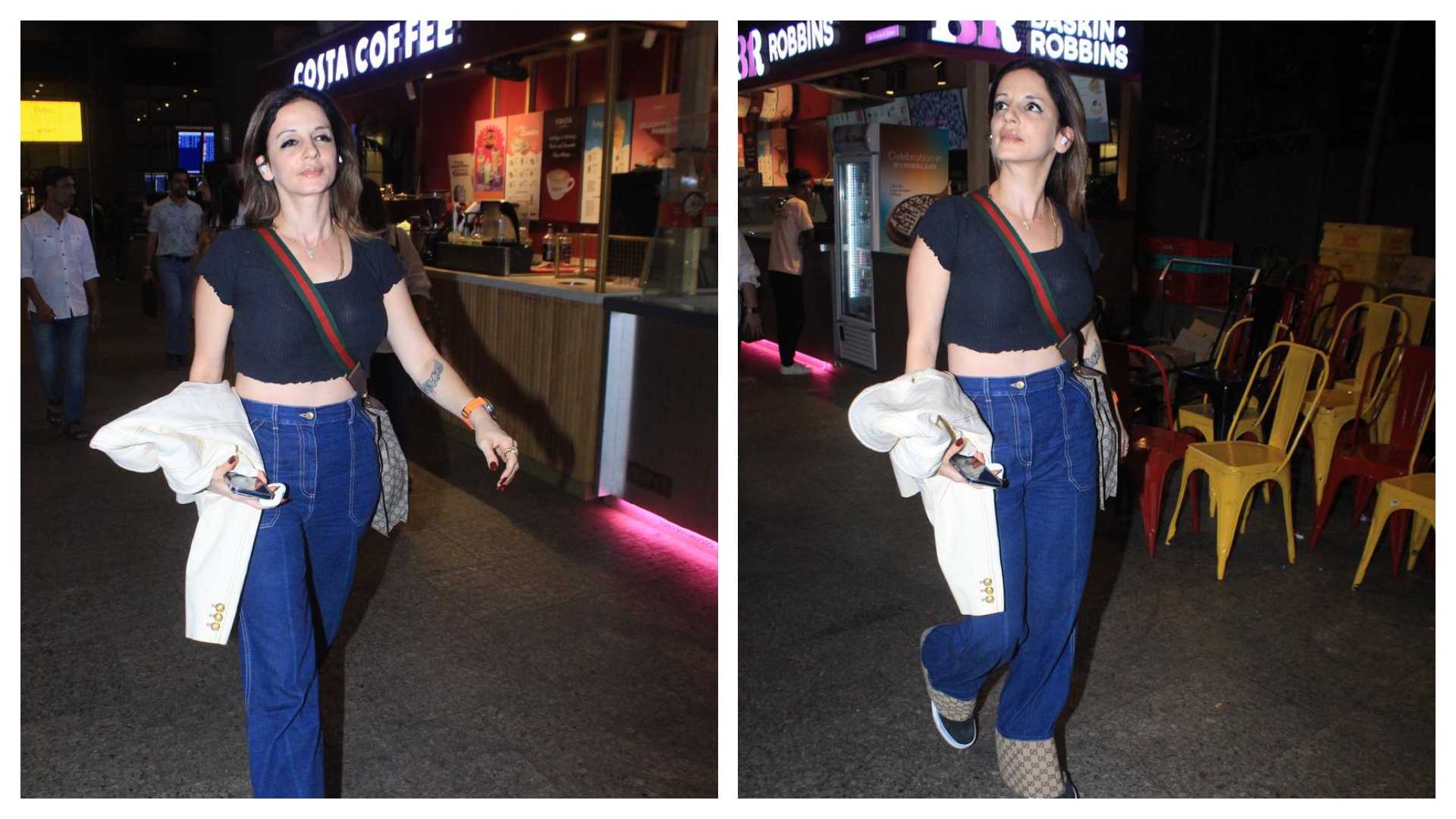 <p>Sussanne Khan stuns in a casual laid back look at the airport</p>