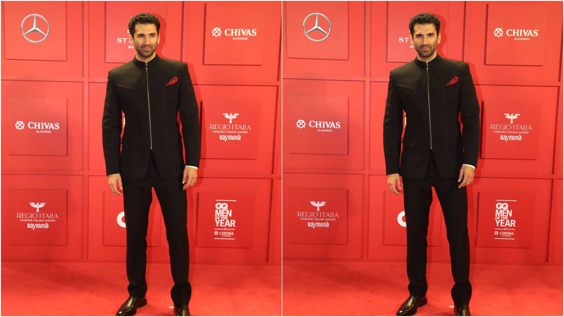 Aditya Roy Kapur elevates classic black tuxedo with red accents at an awards night, Pics inside