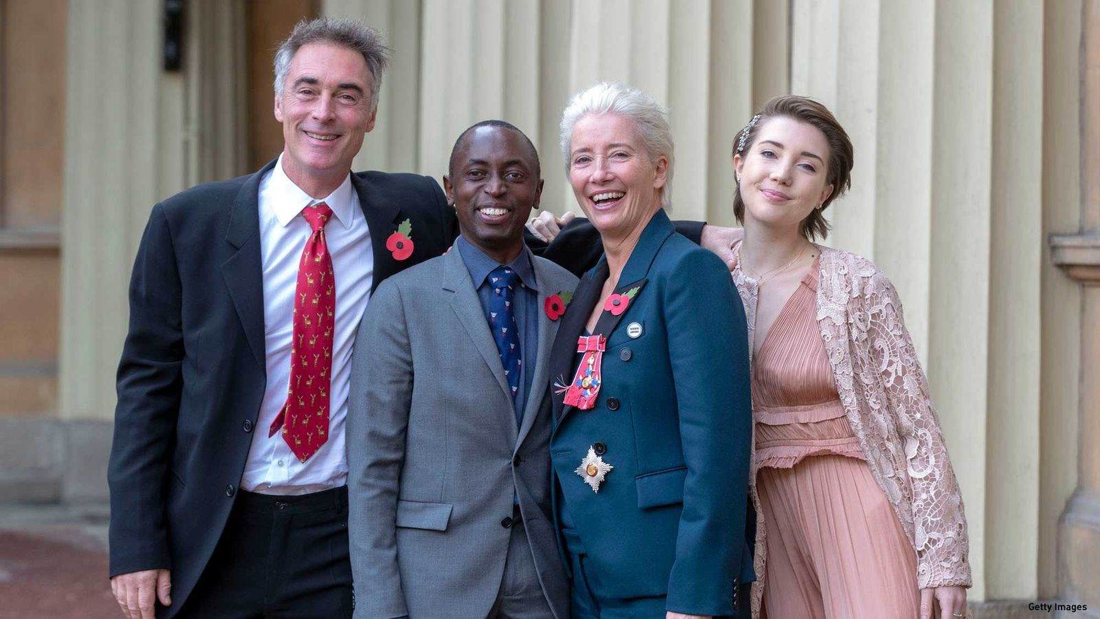 <p>Emma Thompson with her family (Source: BBC America)</p>