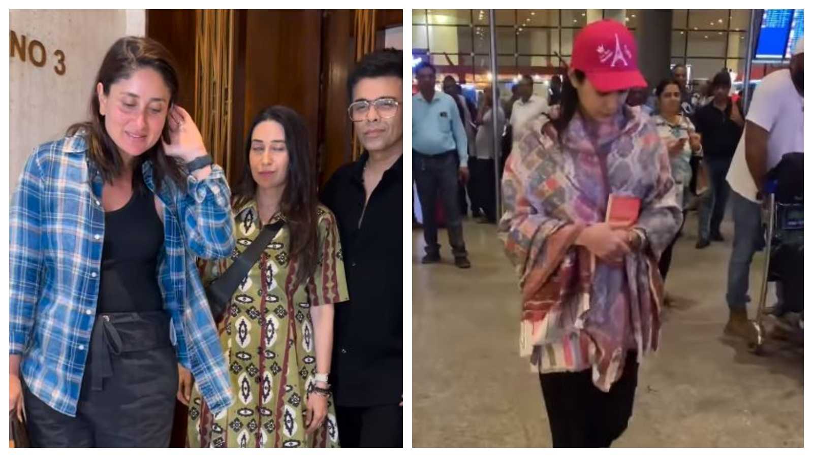 'Aged gracefully': Kareena wins hearts in no-makeup look when spotted with Karisma & Karan; Sara dons shawl at airport