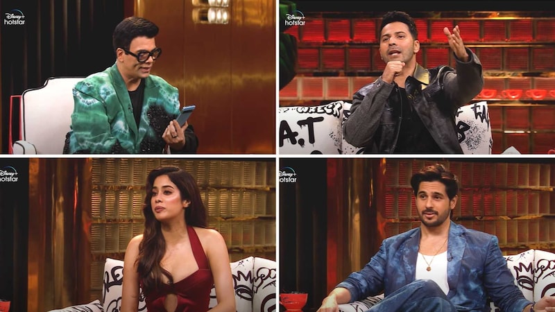 Koffee with Karan 8 Promo: वरुण बोले 'करण जौहर घर तोड़े'; सिद्धार्थ, विक्की और जाह्नवी भी मस्ती करते आए नजर