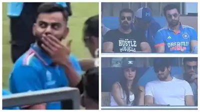 IND vs NZ: Virat Kohli & Anushka Sharma share flying kiss; Ranbir Kapoor, Sidharth Malhotra cheer for team India