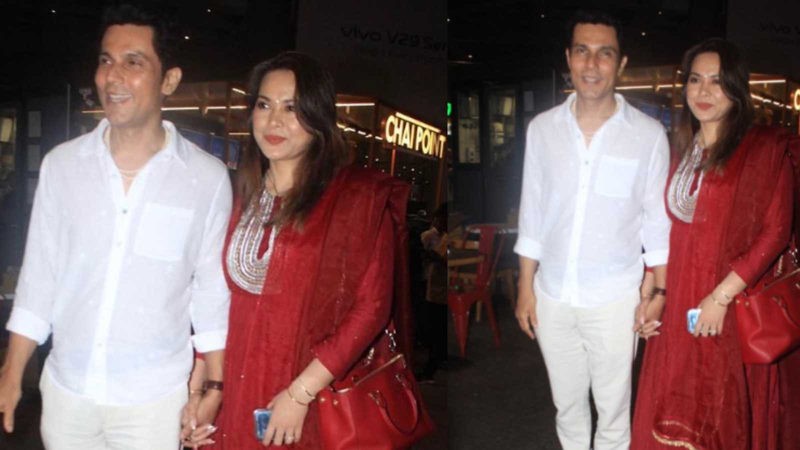 Newlyweds Randeep Hooda and Lin Laishram exude simplicity and happiness as they return back to the bay, watch
