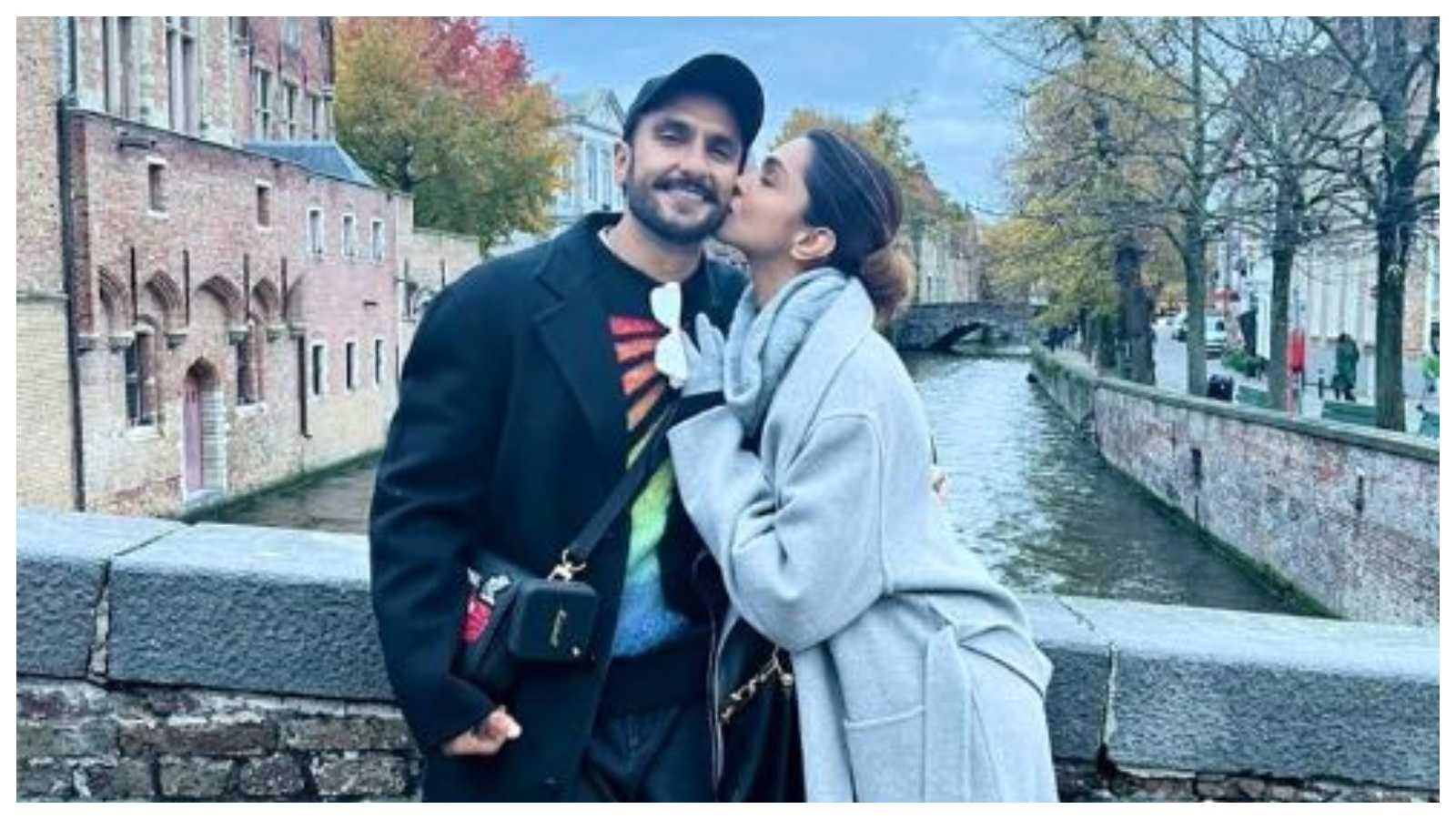 Ranveer Singh and Deepika Padukone celebrate 5th wedding anniversary with a kiss during holiday