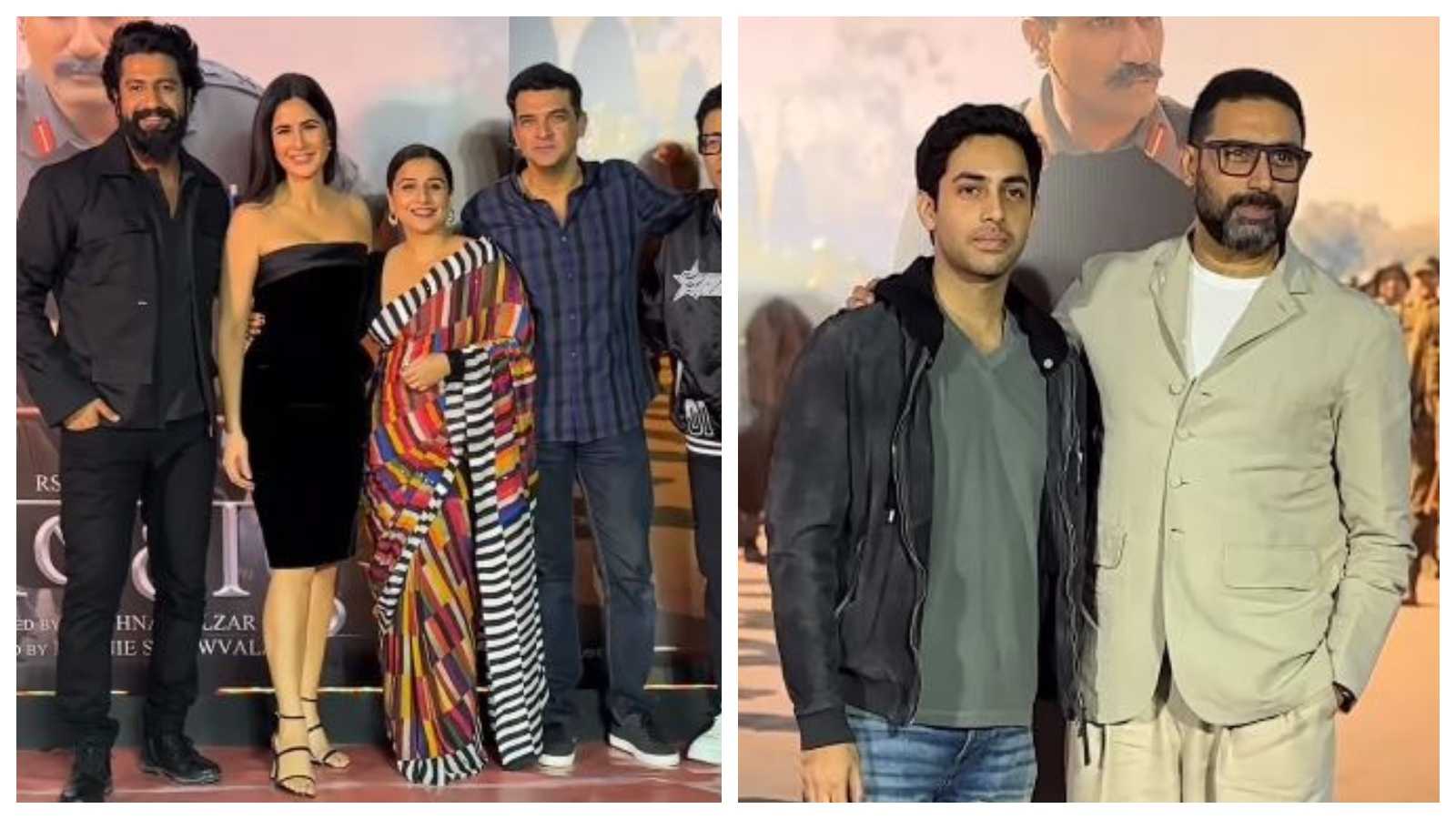 Sam Bahadur screening: Vicky Kaushal-Katrina Kaif win hearts in black; Abhishek Bachchan arrives with nephew Agastya Nanda