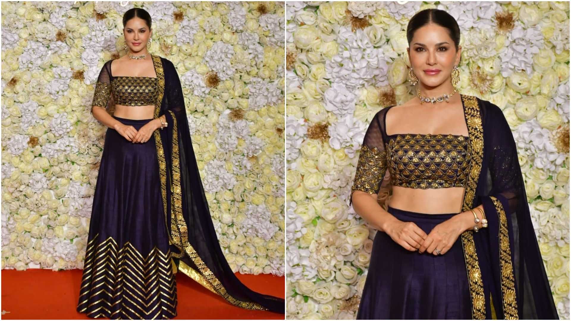 Sunny Leone's desi diva moment in a green ruffled saree