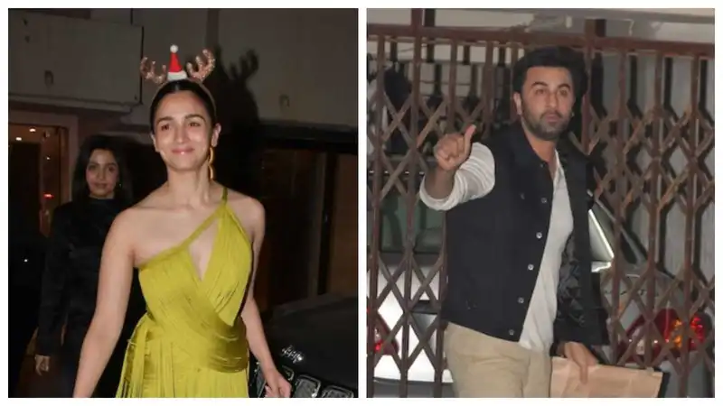 Alia Bhatt radiates charm in chic head-gear; Ranbir Kapoor, Karan Johar, Ayan Mukerji and others attend Christmas party