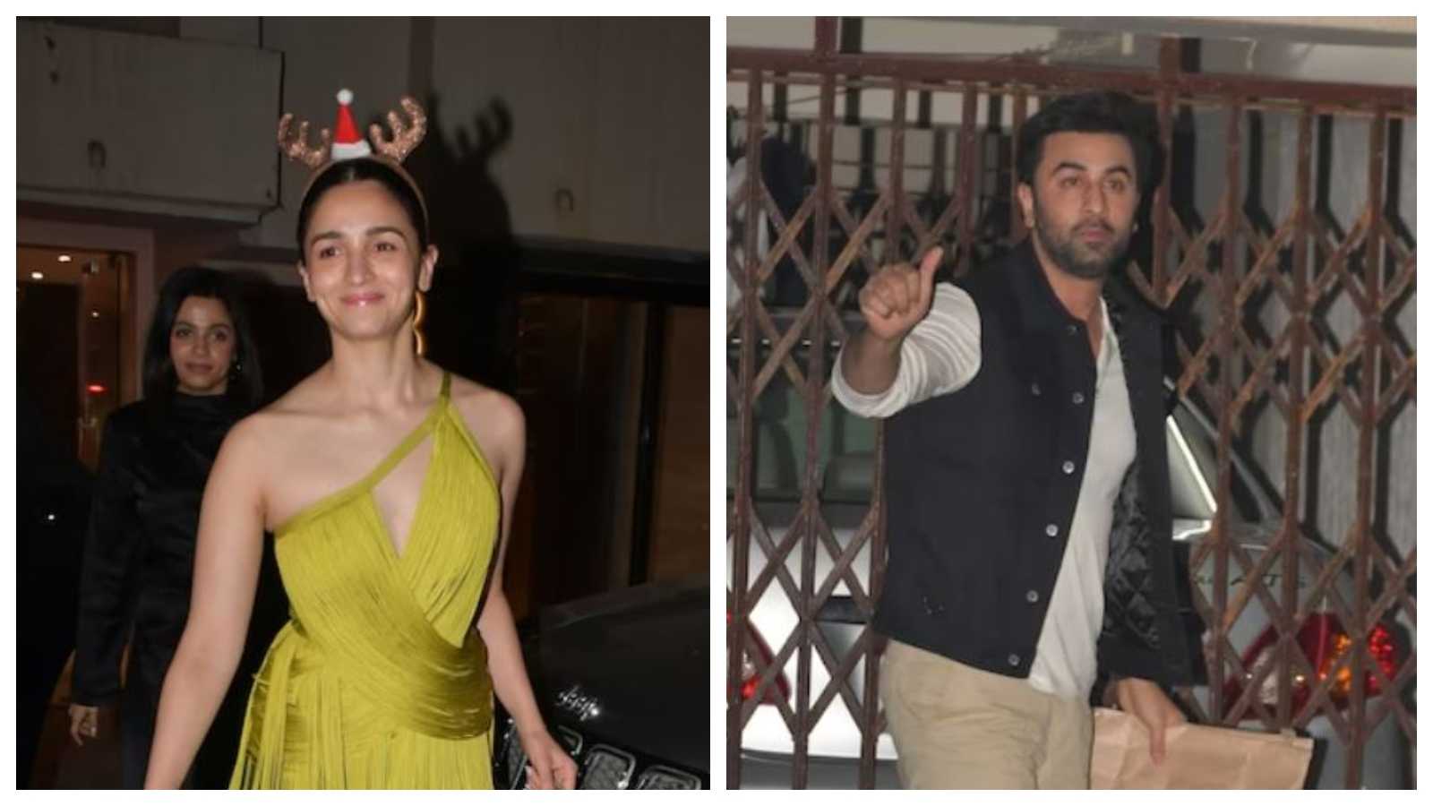 Alia Bhatt radiates charm in chic head-gear; Ranbir Kapoor, Karan Johar, Ayan Mukerji and others attend Christmas party